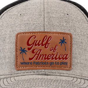 This Is Where Patriots Go To Play - US Patriotic Pride Leather Patch Hat - Gift For Conservative Supporters