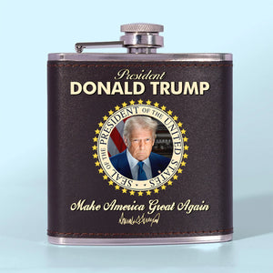 The Comeback Was Always Greater - US Patriotic Pride Hip Flask - Gift For Conservative Supporters