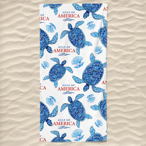 Gulf Of America Republican State Beach Towel - US Patriotic Pride Summer Gifts For Conservative Supporters - Gulf Life, Free Life