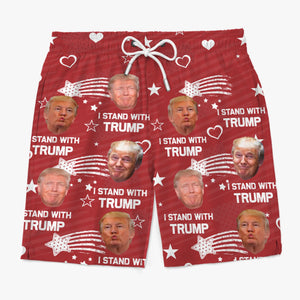 Republican State Tropical Hawaiian Aloha Men Beach Shorts - US Patriotic Pride Summer Vacation And Travel Gifts For Conservative Supporters - Stand With The 47th President