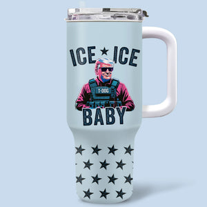 Republican State 40 Oz Stainless Steel Tumbler With Handle - US Patriotic Pride Gifts For Conservative Supporters - ICE ICE Baby
