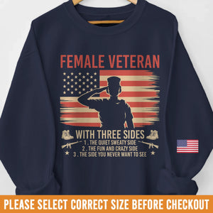 Republican State Unisex Sweatshirt, Hoodie With Design On Sleeve - US Patriotic Pride Gifts For Veterans, Military Families, Proud Americans - Never Underestimate A Female Veteran