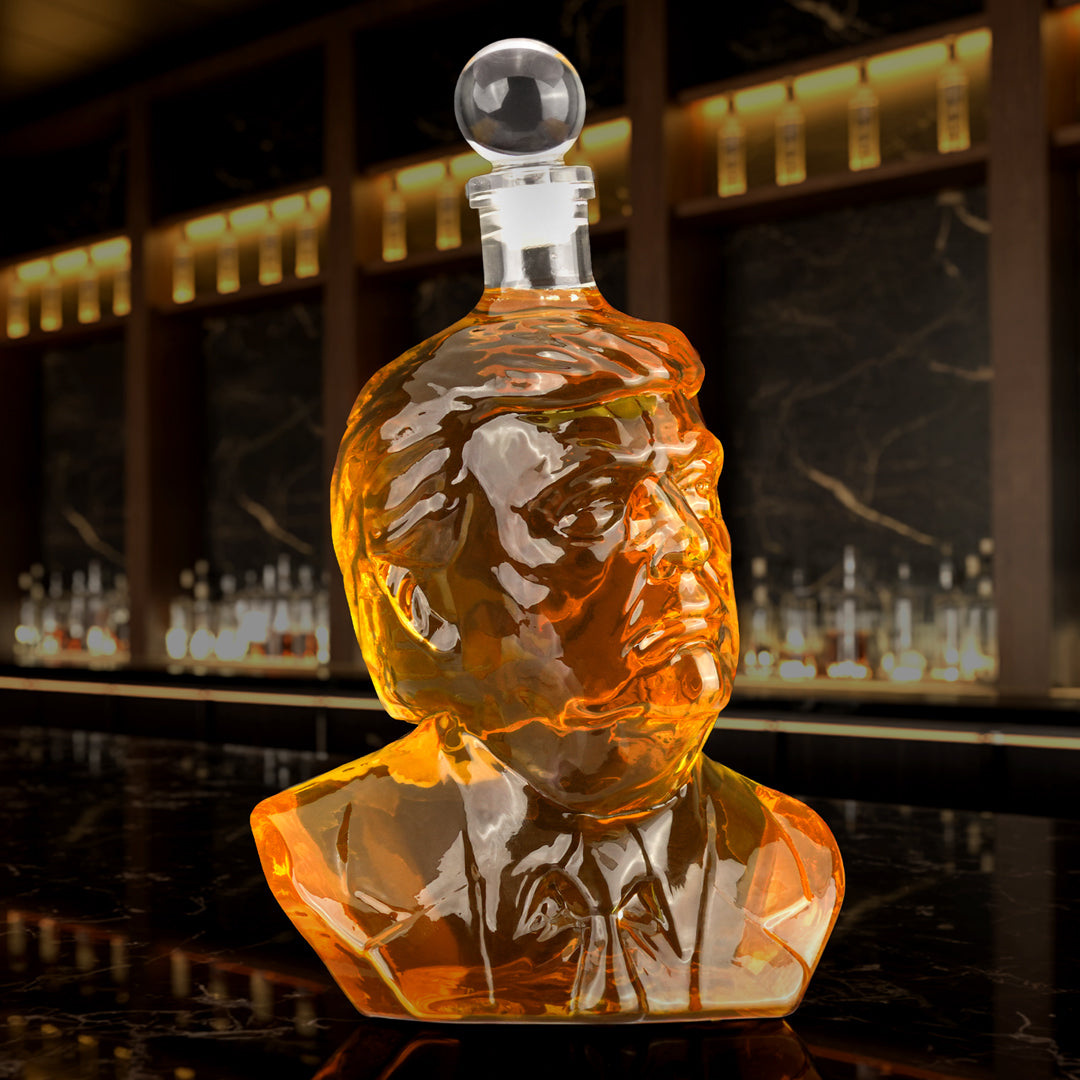 45 47 Republican State Whiskey Decanter - US Patriotic Pride Gifts For Conservative Supporters, Wine, Bourbon, Whiskey Lovers - In Him We Trust