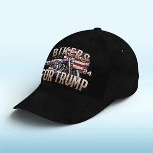 Bikers For Trump 2024 - Trump Hat, All Over Print Classic Cap