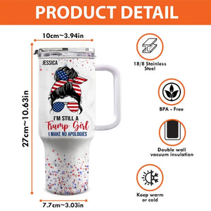 I'm An All-American Girl, Get Over It - US Election Personalized Custom 40 Oz Stainless Steel Tumbler With Handle - Gift For Best Friends, BFF, Sisters