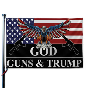 God, Guns, And Eagle - US Election Horizontal House Flag