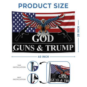 God, Guns, And Eagle - US Election Horizontal House Flag