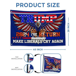 Make Liberals Cry Again - Trump US Election Horizontal House Flag