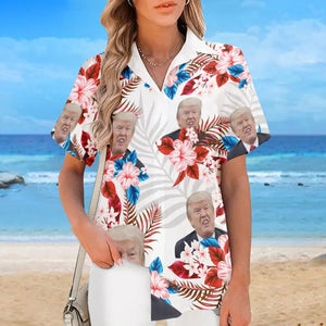 I Stand With Trump - US Election Unisex Tropical Hawaiian Aloha Shirt - Summer Vacation Gift For Trump Supporters