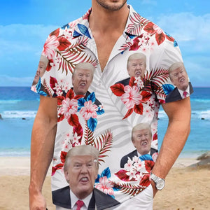 I Stand With Trump - US Election Unisex Tropical Hawaiian Aloha Shirt - Summer Vacation Gift For Trump Supporters