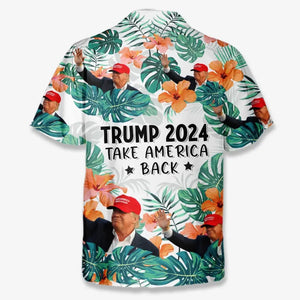 Save America Again - US Election Unisex Tropical Hawaiian Aloha Shirt - Summer Vacation Gift For Trump Supporters