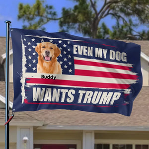 Custom Photo Even My Dogs Look For A New President - US Election Horizontal House Flag