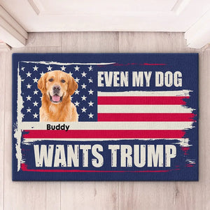 Custom Photo Even My Dogs Want Trump - Home Decor Decorative Mat, House Warming Gift Mat