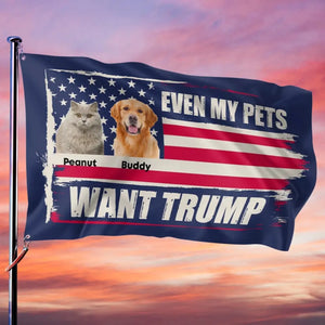 Custom Photo Even My Dogs Look For A New President - US Election Horizontal House Flag