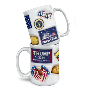 Trump 45 47 Keep America Great - US Elections 3D Inflated Effect Printed Mug, Trump Mug