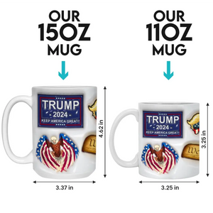 Trump 45 47 Keep America Great - US Elections 3D Inflated Effect Printed Mug, Trump Mug