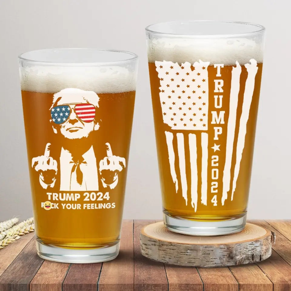 Trump 2024, Haters Gonna Hate - US Election Beer Glass