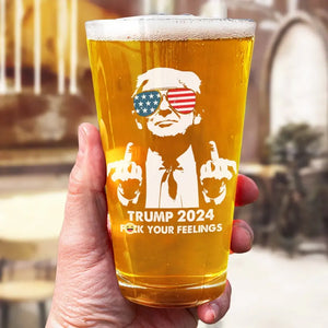 Trump 2024, Haters Gonna Hate - US Election Beer Glass