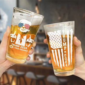 Trump 2024, Haters Gonna Hate - US Election Beer Glass