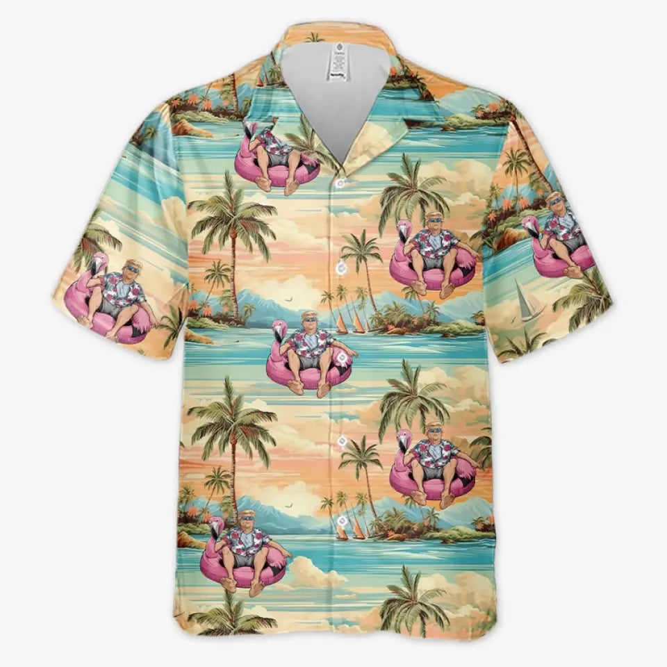 Vacay Mode On With Trump - US Election Unisex Tropical Hawaiian Aloha Shirt - Summer Vacation Gift For Trump Supporters