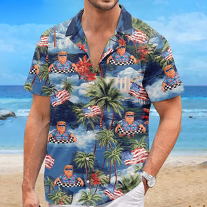 Let's Go Party With Donald Trump - US Election Unisex Tropical Hawaiian Aloha Shirt - Summer Vacation Gift For Trump Supporters