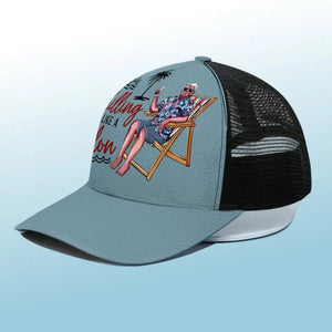 Chillin Like A Felon - US Election Mesh-back Baseball Cap, Baseball Trucker Cap, Trump Cap