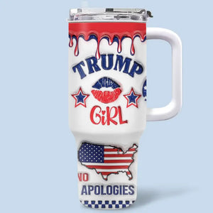 Yes, I'm An All-American Girl - US Election 40 Oz Stainless Steel Tumbler With Handle - Gift For Best Friends, BFF, Sisters