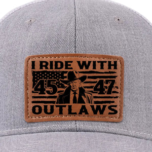 That's Enough For America, I'm Voting For The Outlaw - US Elections Leather Patch Hat, Trump Hat