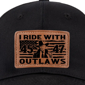 That's Enough For America, I'm Voting For The Outlaw - US Elections Leather Patch Hat, Trump Hat