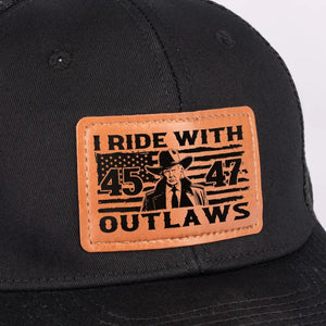 That's Enough For America, I'm Voting For The Outlaw - US Elections Leather Patch Hat, Trump Hat