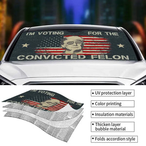 Trump Is Waiting, Make Your Voice Heard In 2024 - US Elections Auto Windshield Sunshade, Car Window Protector - Gift For Trump Supporters