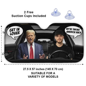 Custom Photo We're On The Way To The White House - US Elections Auto Windshield Sunshade, Car Window Protector - Gift For Trump Supporters