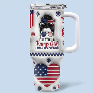 Trump Girl Hit The Vote - US Election 40 Oz Stainless Steel Tumbler With Handle - Gift For Best Friends, BFF, Sisters