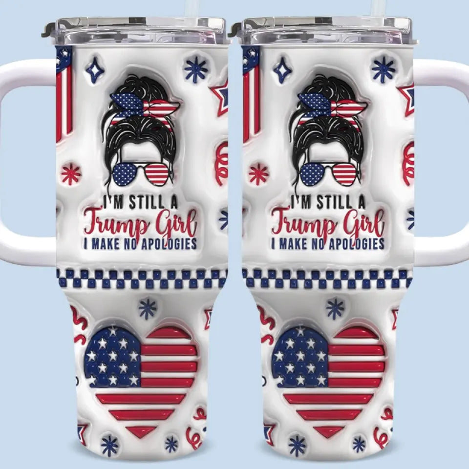 Trump Girl Hit The Vote - US Election 40 Oz Stainless Steel Tumbler With Handle - Gift For Best Friends, BFF, Sisters