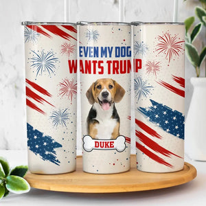 Custom Photo In Trump, They Trust - US Elections Skinny Tumbler, Trump Tumbler