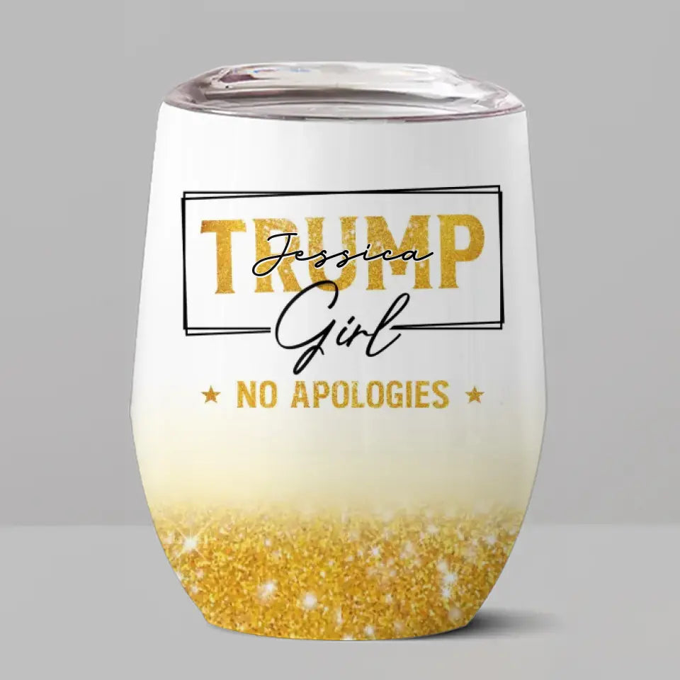 All-American Girl Votes For Him - US Elections Wine Tumbler - Gift For Best Friends, BFF, Sisters