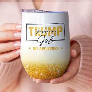 Trump Girl Votes For Trump - US Elections Wine Tumbler, Trump Tumbler - Gift For Best Friends, BFF, Sisters