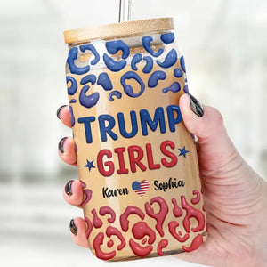 Trump Girls Are Ready To Vote - US Elections Personalized Custom Glass Cup, Iced Coffee Cup - Gift For Best Friends, BFF, Sisters