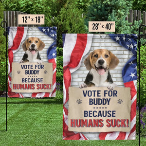 Custom Photo Vote For More Treats, Less Squirrels - Dog & Cat Personalized Custom Flag - Gift For Pet Owners, Pet Lovers