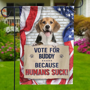 Custom Photo Vote For More Treats, Less Squirrels - Dog & Cat Personalized Custom Flag - Gift For Pet Owners, Pet Lovers