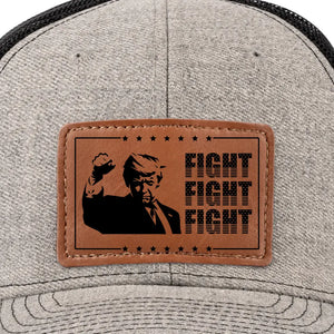 Trump Will Fight Nonstop - US Elections Leather Patch Hat, Trump Hat - Gift For Trump Supporters