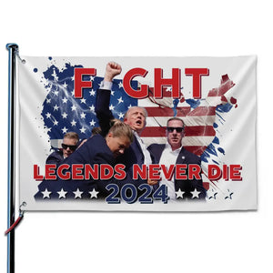 Legends Always Fight And Never Die - Trump US Election Horizontal House Flag