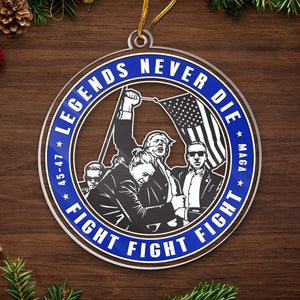 Fight Fight Fight - US Election, Trump Presidential Acrylic Custom Shaped Ornament - Christmas Gift And Decor For Trump Supporters