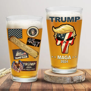 Trump MAGA 2024, We The People - US Election Beer Glass