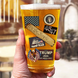 Trump MAGA 2024, We The People - US Election Beer Glass