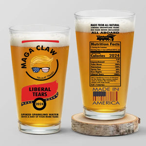 MAGA CLAW 2024, Trump Train, Liberal Tears - US Election Beer Glass