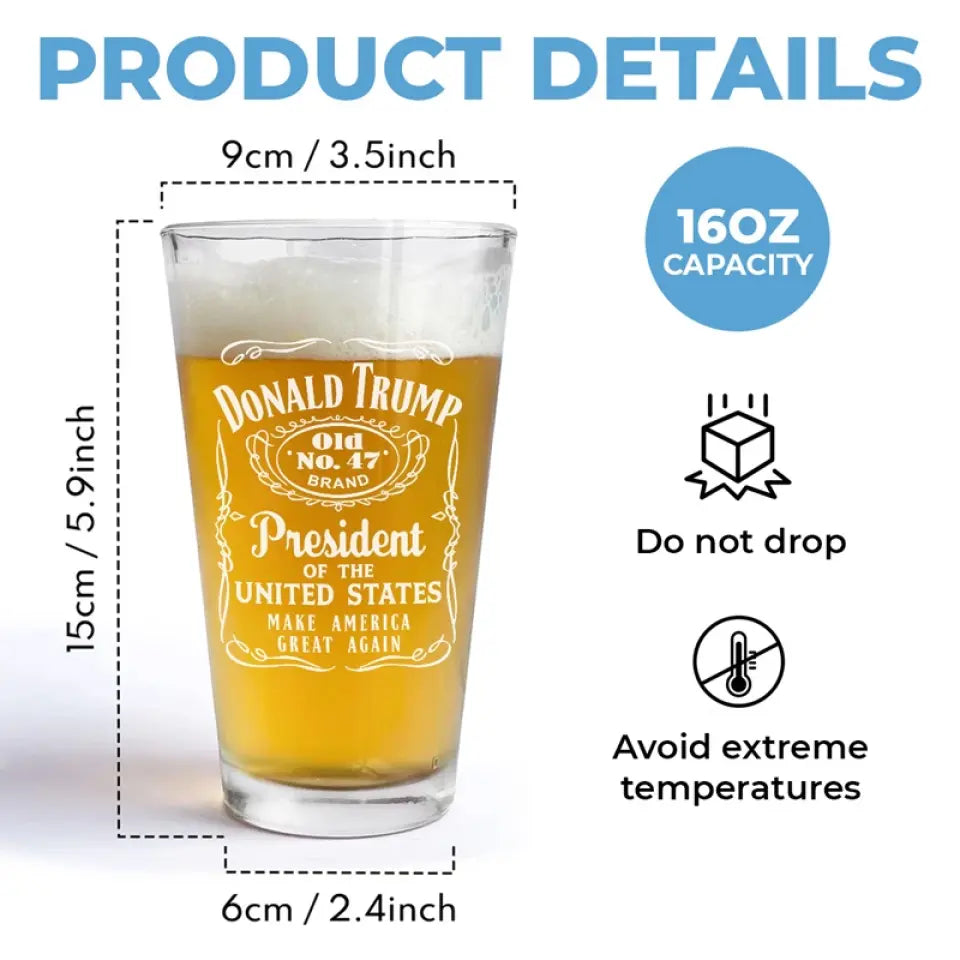 Trump, The People's President - US Election Beer Glass