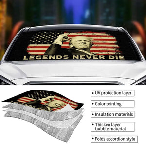 Make America Strong Again - US Elections Auto Windshield Sunshade, Car Window Protector - Gift For Trump Supporters