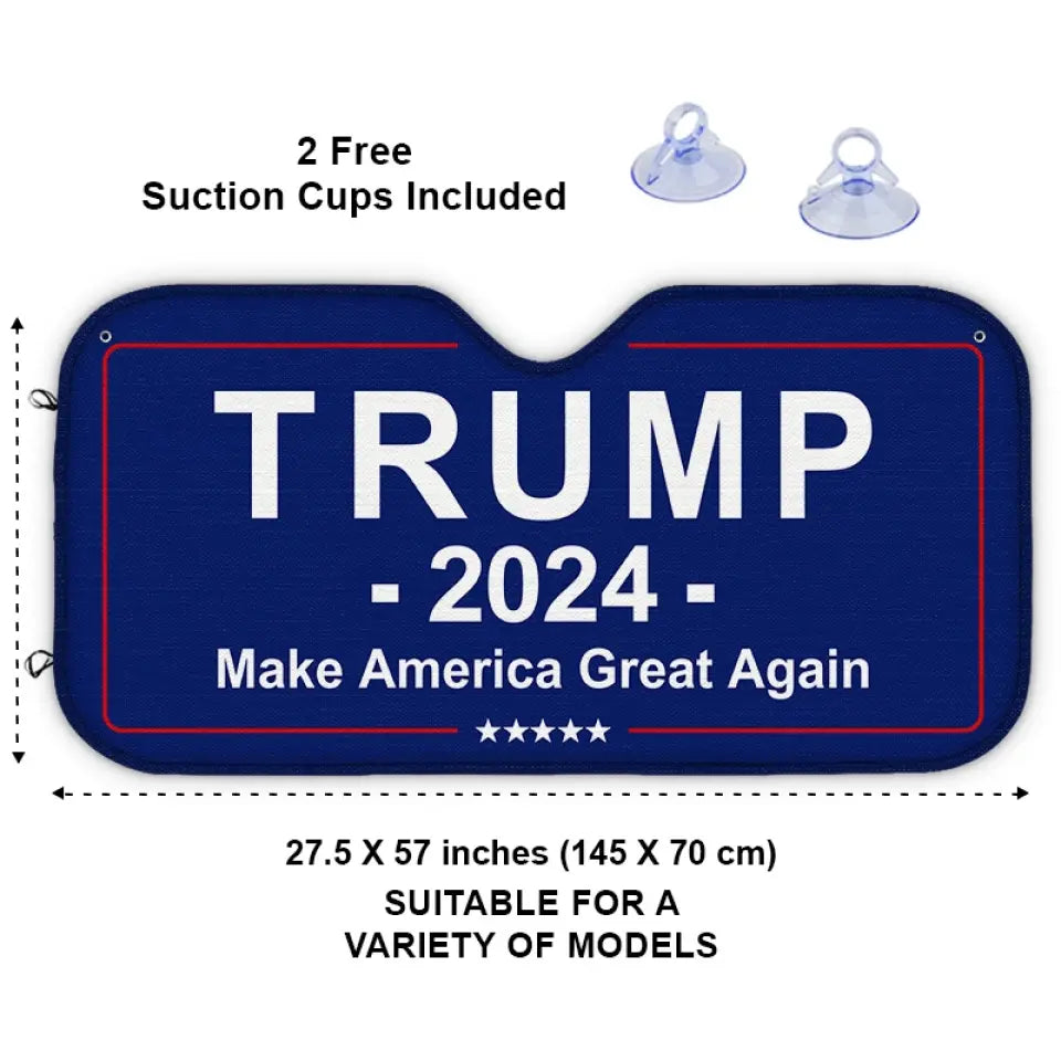 Make America Great Again - US Elections Auto Windshield Sunshade, Car Window Protector - Gift For Trump Supporters