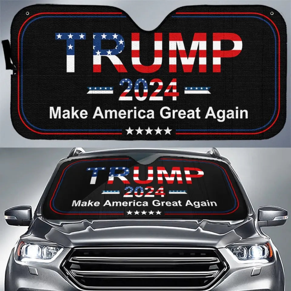 Trump Will Take America Back - US Elections Auto Windshield Sunshade, Car Window Protector - Gift For Trump Supporters